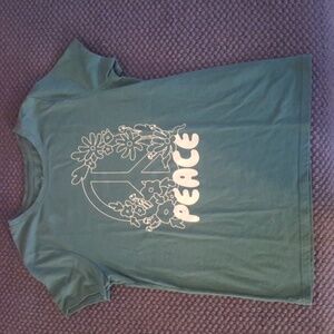 Girl Cat and Jack Green Blue Peace T-shirt